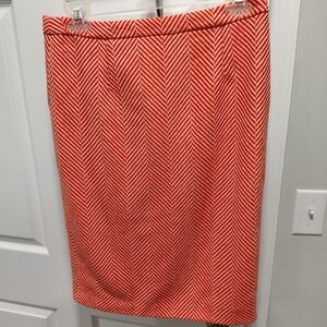Orange Chevron Women's Skirt Wool Blend Boden Sz 6 New